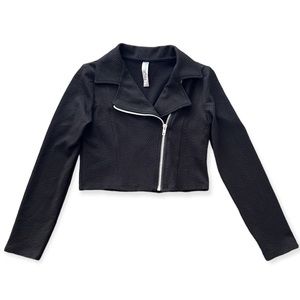 Girls black Beautee fashion zip up jacket